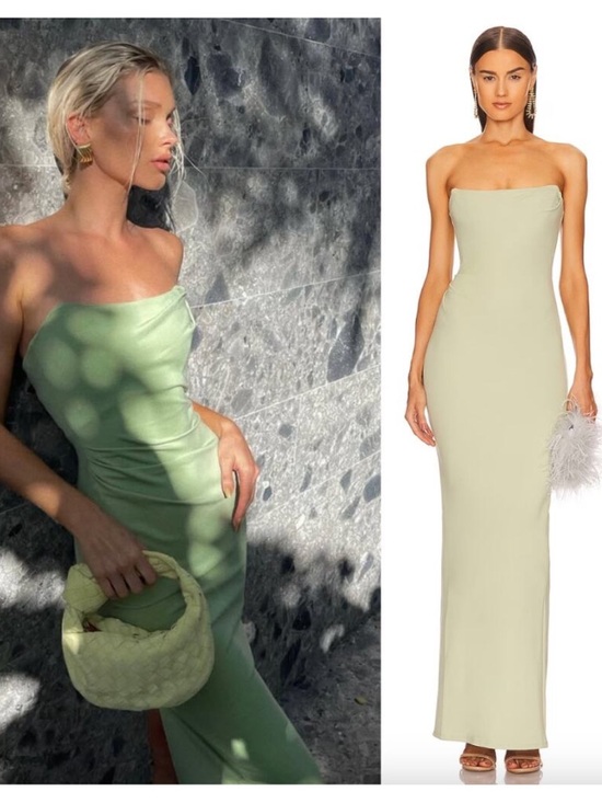 Michael Costello Dresses & Skirts - Michael Costello X Revolve Briggs Gown Ruched  Maxi Dress In Sage Size L